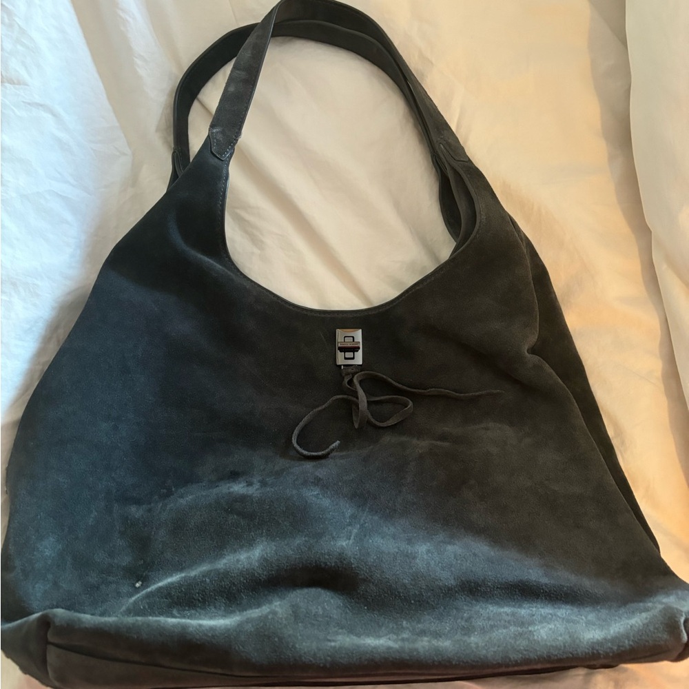 Rebecca Minkoff Grey Suede Hobo Shoulder Bag